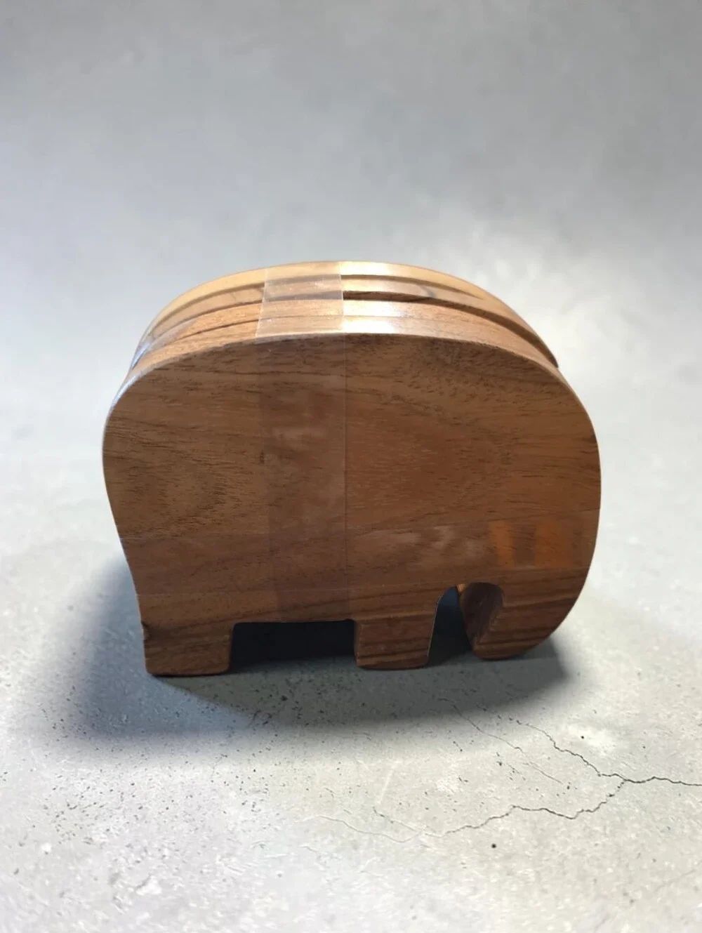 SASSIFIED BOUTIQUE NWT Hand-Painted Elephant Wooden Jewelry Box - Brown